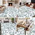 thumbnail image 6 of 6x9 Area Rugs, Teal Blue Green Non-Skid Rubber Backing Large Rectangle Rugs - Living Room Bedroom Home Office, Vintage Farmhouse Boho Flower Leaf Indoor Floor Mat Carpets Washable Rug, 6 of 9