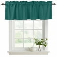 thumbnail image 2 of Dark Green Valances for Windows, Decorative Rod Pocket Window Valance Curtains, Modern Pure Dark Green Short Curtain Drapes for Kitchen/Bathroom/Living Room, 2 Panels, 60" W x 18" L, 2 of 8