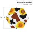 thumbnail image 3 of Balery 6 Pcs Cow Print Sunflowerleather Coasters Set, Drink Table Cup Coasters For Living Room Kitchen Coffee Decor, 3 of 9