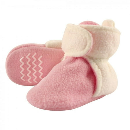 UPC: 0660168547054 | Hudson Baby Infant and Toddler Girl Cozy Fleece Booties  Light Pink Cream  12-18 Months