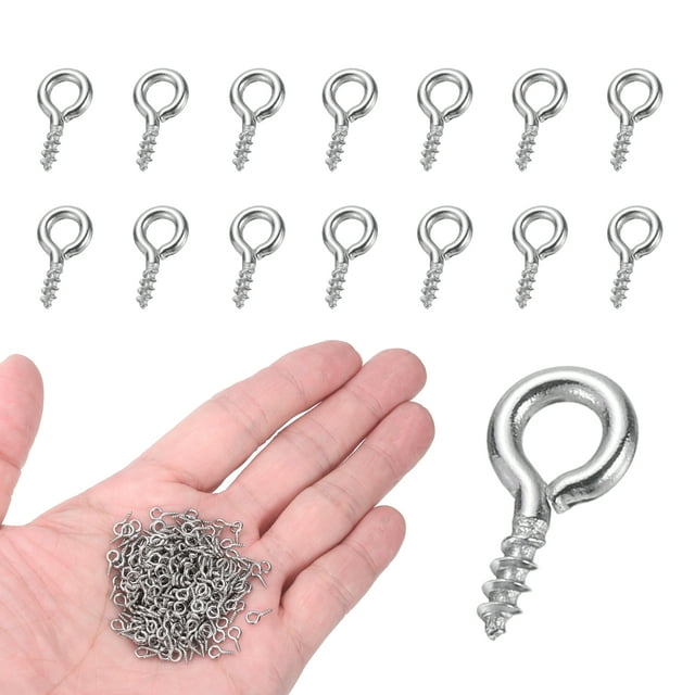 200 Pack Crochets à Vis, M1x8mm Boulons à Œillets en Acier Inoxydable 304