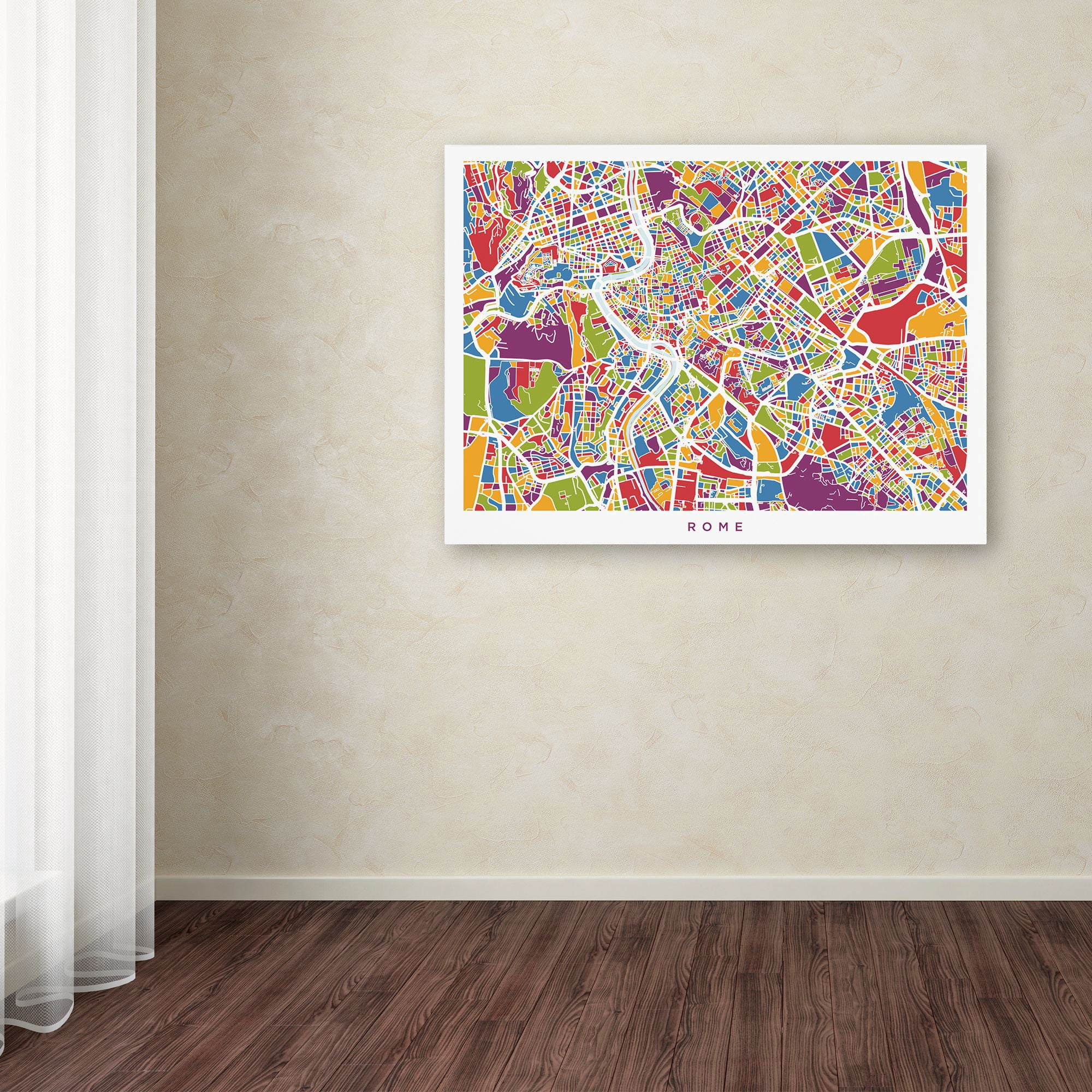 Trademark Fine Art 'Rome Italy Street Map V' Canvas Art by Michael Tompsett