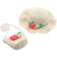 thumbnail image 1 of Conjunto de sombrero de paja y bolso pequeño para niños con decoración de fresa, 1 of 1