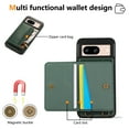 thumbnail image 2 of ELEHOLD Case for Google Pixel 8, Zipper Leather Wallet Case with Card Holder Stand,Green, 2 of 5
