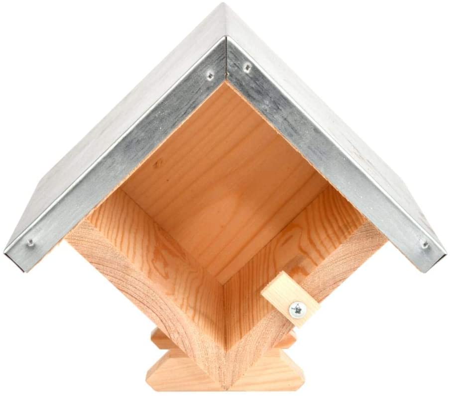 Wooden Peanut Butter House Bird Feeder With Lock