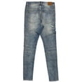 thumbnail image 2 of Crysp Denim Men's Biker Moto Distressed Ripped Skinny Fit Sand Washed Jeans (30, Sand Wash), 2 of 4