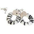 thumbnail image 2 of Sexy Soft Steel Fuzzy Zebra Furry Handcuffs Hand Cuffs, 2 of 2