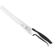 Mercer Culinary Millennia 10 Steel Wavy Edge Bread Knife, White Handle