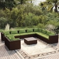 thumbnail image 1 of vidaXL 11 Piece Garden Lounge Set with Cushions Brown Poly Rattan, 1 of 5