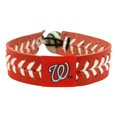 thumbnail image 1 of Washington Nationals Team Color Baseball Bracelet WAS MLB Leather Stitch, 1 of 1