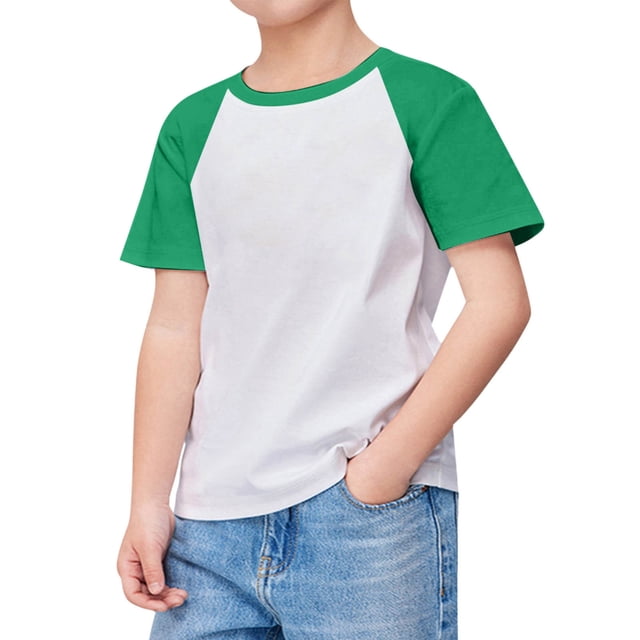 T-shirts Garçons Manches Courtes Décontractées Colorblock Col Rond Surdimensionné Vêtements Garçon Noir 4-5 Ans