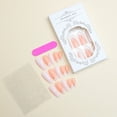 thumbnail image 4 of KUFptva 24pcs French Tip Press On Nails Almond Shape False Nails With Elegant Glitters Stripe Pattern Nails Decoration, 4 of 7