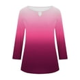 thumbnail image 6 of aidice Tops for Women Trendy Round Neck 3/4 Sleeve Tees Fitting Comfy Gradient Color Casual Shirts, 6 of 6