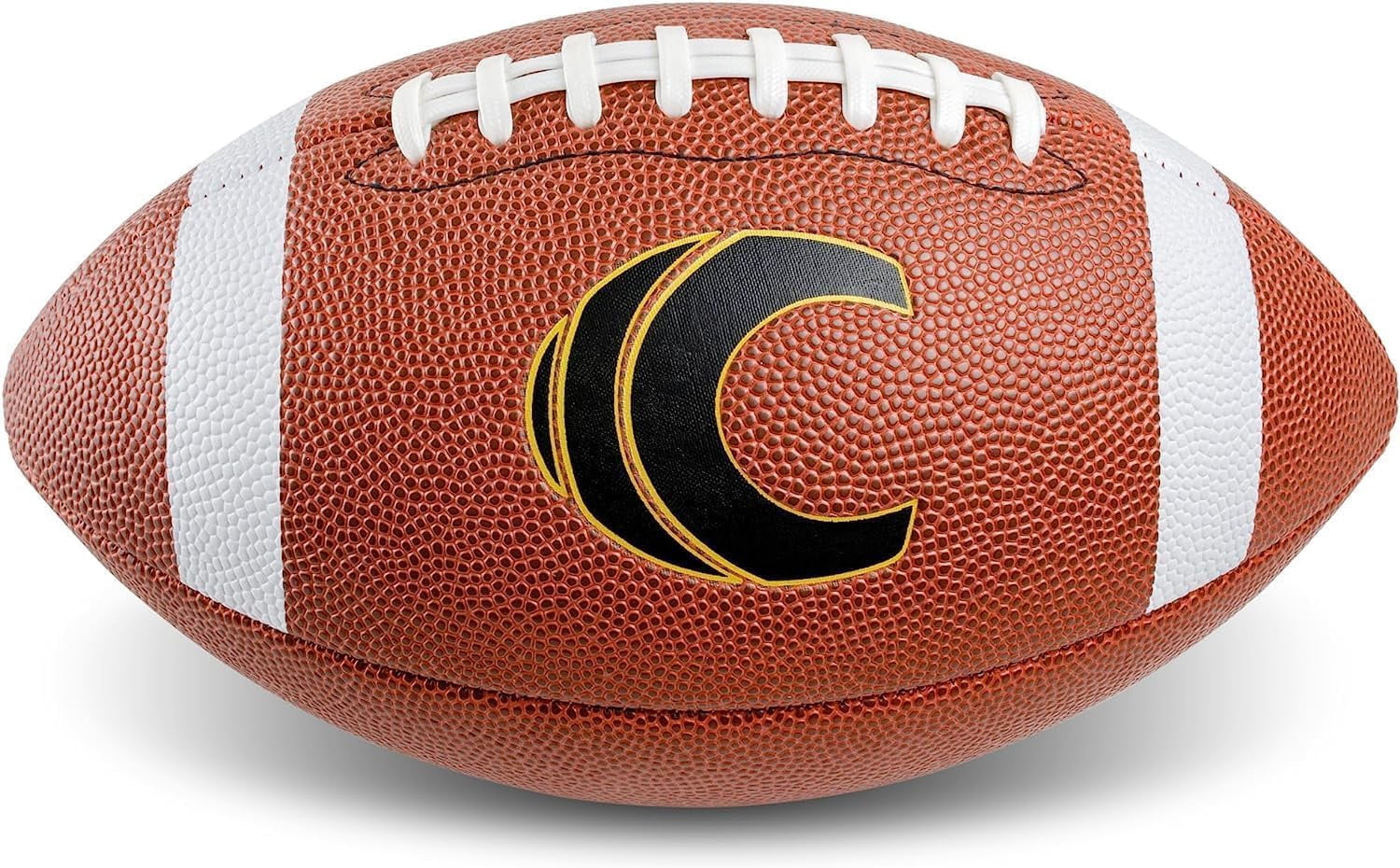 Cannon Sports Official Size Football - Composite Leather Football with Extra Grip & Durable Construction for All-Weather Play – Regulation Size Ball with Pump (Orange/White, Official)