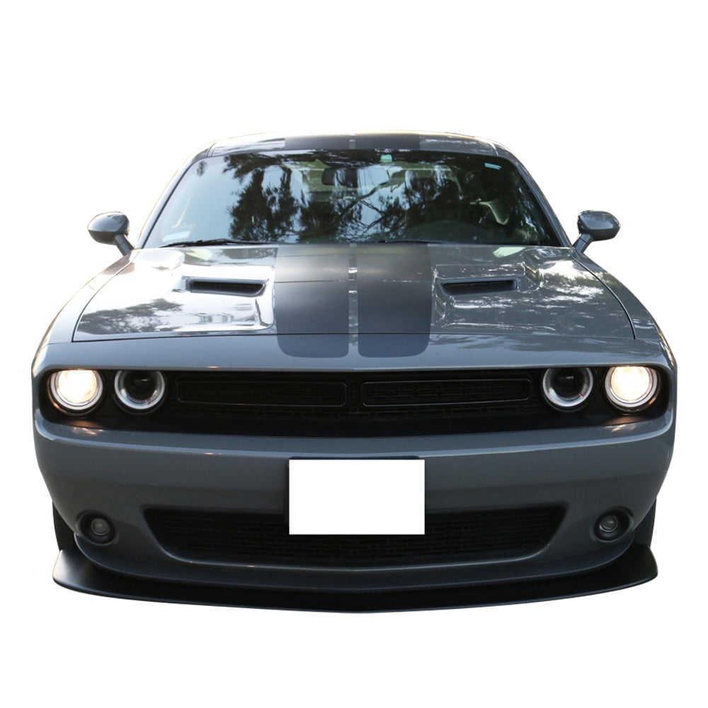 Ikon Motorsports Compatible with 15-23 Dodge Challenger SXT Style Front Bumper Lip Black Primer PP