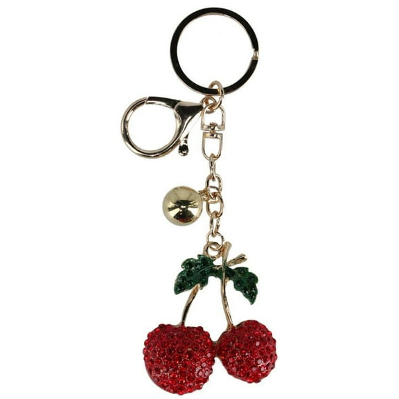 CTM Rhinestoned Cherry Bag Charm (Women)