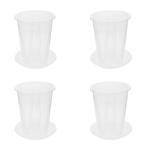 FOMIYES PP Orchid Planter Pots with Drainage and Tray for Air Circulation 4Sets