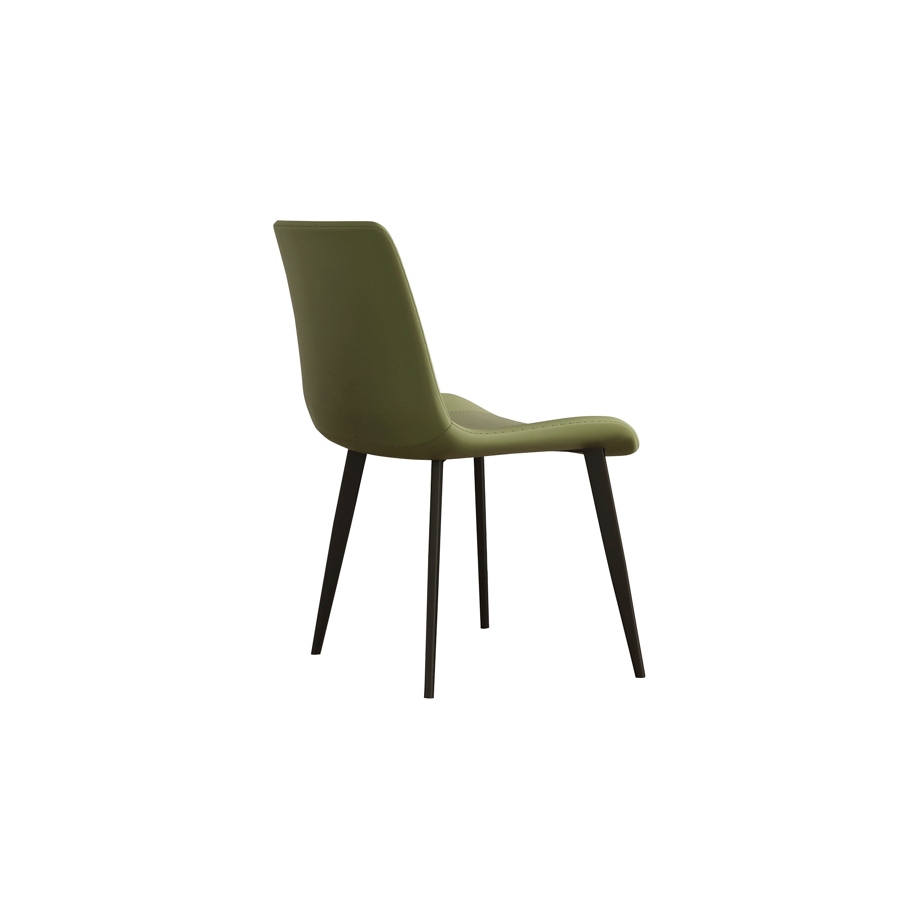 Noble House Modern PU Leather Upholstered Dining Chairs with Metal Legs, Armless Side Chairs, Olive Green, Set of 4