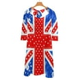 thumbnail image 6 of British Flag with Patterned Quilt Design-1 Sweetheart Knot Flared Dress Fashion Design Large Size Loose Dress Spring Summer Women Dress, 6 of 9
