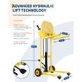 thumbnail image 3 of Accreate Hydraulic Material Lift, 440Lbs Lift Dolly 36" Max Lift, Upgraded Pallet Stacker Winch Stacker, Forklift, Truck Dolly, Pallet Jack, Hand Forklift with Steel Platform, 3 of 8