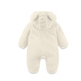 thumbnail image 5 of dazeni Newborn Baby Jumpsuit Cute Plush Fuzzy Bear Outfit with Hood Zip up Long Sleeve Fleece Rompers Wintrer Warm Onesie Outwear White 9 Months, 5 of 9