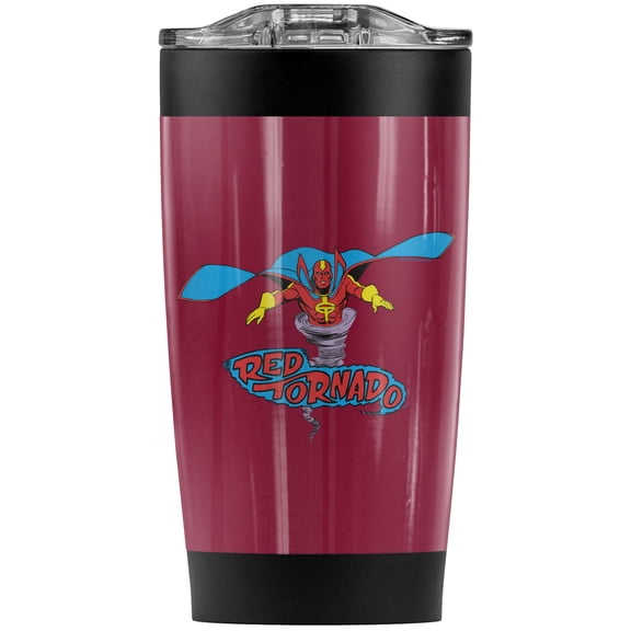 Justice League Red Tornado Stainless Steel Tumbler 20 oz Coffee Travel Mug/Cup, Vacuum Insulated & Double Wall with Leakproof Sliding Lid | Great for Hot Drinks and Cold Beverages