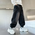 thumbnail image 7 of Spazoro Boys Jeans, Wide Leg Elastic Waist Fashion with Pockets Baggy Denim Pants Black Size 5-15, 7 of 7