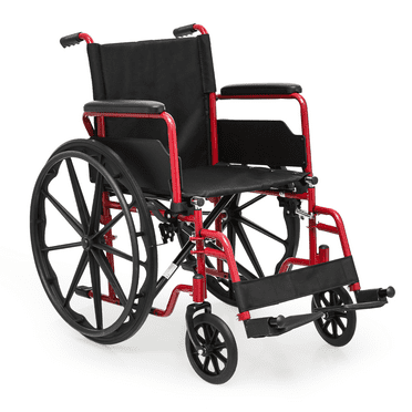 TDUKDB 18 - inch Folding Manual Wheelchair with Flip - Back Armrest and Swing - Away Footrest, Sturdy and Durable, for Comfortable Travel
