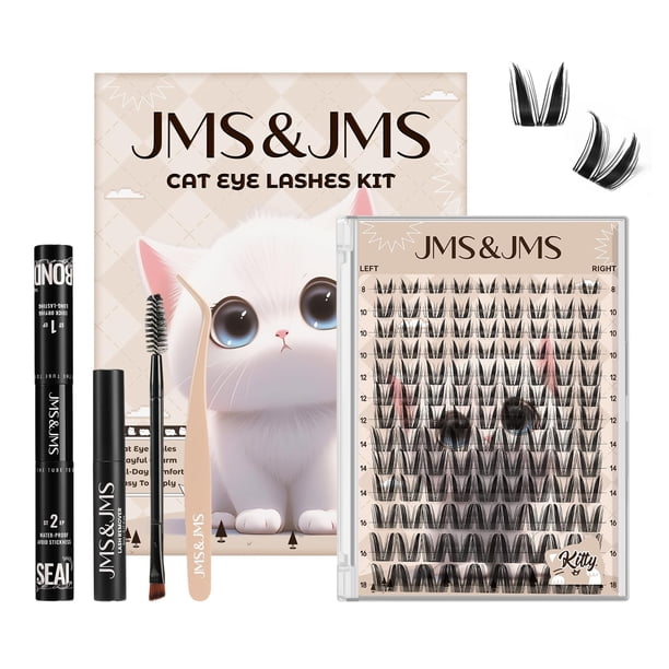 Kit de extensión de pestañas JMS&JMS Lash Clusters Cat Eye 117 piezas