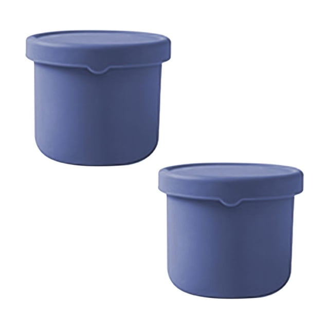 Oleegame 2PC Produce Storage Leak Proof Heat Silicone Lunch Box With Lid Fruit & Vegetable Refrigerator Fresh Keeping Box Portable Thermal Insulation Food Container For Students And Workers