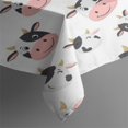 thumbnail image 3 of White Cow Happy Face Pattern Rectangle Tablecloth 60"x84",Waterproof Polyester Rectangle Table Cloth, Wipeable Spillproof Polyester Tablecloth for Dining, Camping, Indoor and Outdoor, 3 of 5
