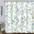 thumbnail image 2 of White Shower Curtain, Boho Floral Flower Shower Curtains for Bathroom, Modern Farmhosue Waterproof Fabric Shower Curtain Set with Hooks 72x84 Inch, 2 of 6
