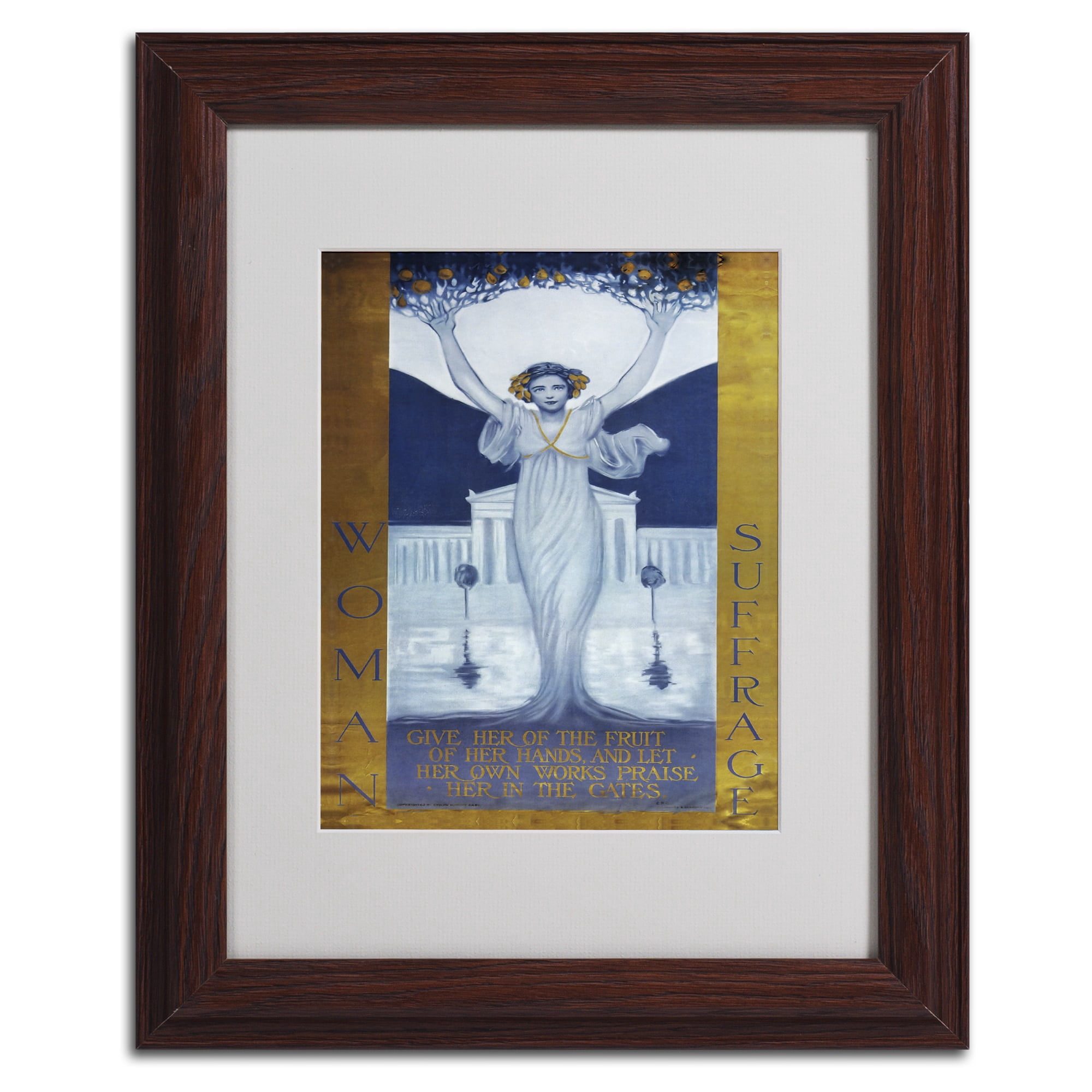 Trademark Fine Art "Woman Suffrage" Matted Framed Art by Vintage Apple Collection, Wood Frame