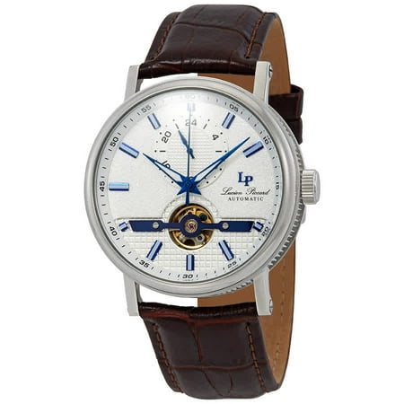 Lucien Piccard Open Heart 24 Automatic Silver Dial Men's Watch LP-28002A-02SBLABRW