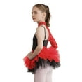 thumbnail image 2 of TiaoBug Girls Sequin Ballet Dance Leotard One Shoulder Tutu Dress Dancing Costume for Jazz Hip Hop Red 14, 2 of 7