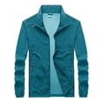 thumbnail image 5 of Men's Lightweight Rush Guard Stand Collas Sun Protection Jackets Outdoor Hooded Tops Spring Summer Cooling Windbreaker Light Blue 5XL, 5 of 5