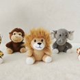 thumbnail image 4 of Mini Forest Animals Stuffed Plush Toy Sitting Lion Tiger Elephant Monkey Leopard Giraffe Doll Keychain For Kid Birthday Gifts, 4 of 5
