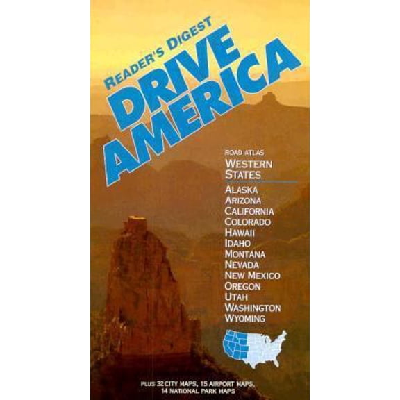 Pre-Owned Drive America: Road Atlas Western States (also includes Alaska and Hawaii) with 32 City Maps, 15 Airport Maps, 14 National Park Maps (Paperback) 0895778424 9780895778420