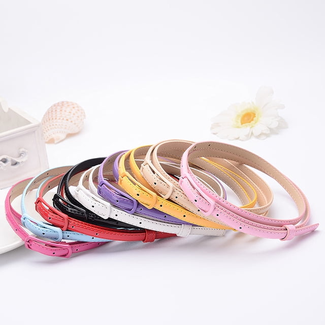 Cinturón de primavera y verano de charol de color caramelo, cinturón de color deslumbrante, cinturón fino decorativo para damas