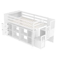 thumbnail image 2 of Twin Size Low Loft Bed with Storage Headboard and Shelves, Twin Low Loft Bed with Stair for Boys Girls, White, 2 of 7