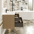 thumbnail image 6 of Eviva Lotus 30"W x 19"D Oak Wallmount Bathroom Vanity with White Solid Surface Integrated Sink Top, 6 of 8