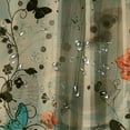 thumbnail image 5 of Creowell Abstract Shower Curtain, Old Dated Vintage Retro Antique Image with Floral Swirls Art Print, Cloth Fabric Bathroom Decor Set with Hooks, Brown Turquoise White, 5 of 7