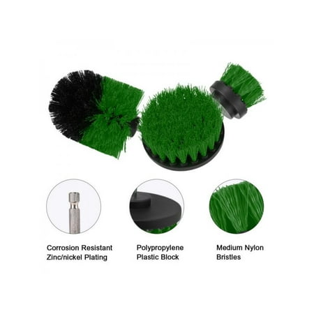 VICOODA Multi-purpose Plastic Wire Power Tool Cleaning Brush Scrubber Cleaning Three-piece Set For Cleaning Pool Tile Floor Tile (Best Thing To Clean Ceramic Tile Floors)