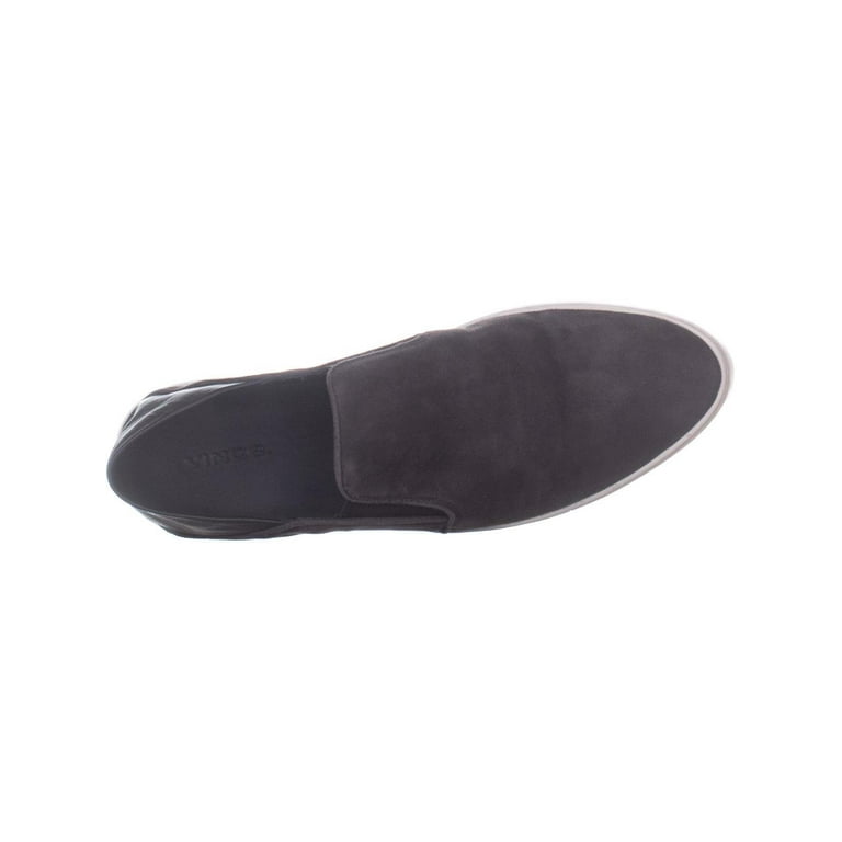 Womens VINCE Garvey Flat Slip On Fashion Sneakers Pewter Suede