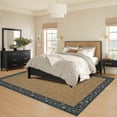 thumbnail image 2 of GlowSol 9'x12' Large Area Rugs for Living Room Bedroom Washable Floral Bordered Rug Soft Braided Print Non-Slip Low Pile Thin Rug, Brown + Dark Blue, 2 of 8