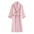 thumbnail image 4 of Men's Plush Bathrobe Soft Long Sleeve Fleece Bath Robe Bathrobe Super Absorbent Spa Robe Collar Loose Fit Fleece Loungewear Winter Warm Robe Housecoat, 4 of 6
