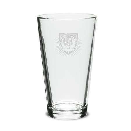 

Microphone Deep Etched 16oz Pub Glass