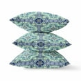 thumbnail image 3 of 20â€ Aqua Blue Cloverleaf Boho Zippered Suede Throw Pillow, 3 of 4