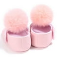 thumbnail image 2 of Infant Baby Girl Cute Pom Pom Anti-Slip Crib Shoes Pre-Walker Shoes 0-18M, 5 Colors (Pink, 1/0-6 Months), 2 of 3