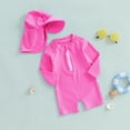 thumbnail image 4 of Tiijoy Boys Striped Zipper Long Sleeve Rashguard 1-Piece Swimsuit & Hat, Sizes 0-24 Months, 4 of 8